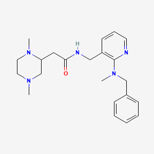 molecular formula C22H31N5O B6086686 N-({2-[benzyl(methyl)amino]-3-pyridinyl}methyl)-2-(1,4-dimethyl-2-piperazinyl)acetamide 