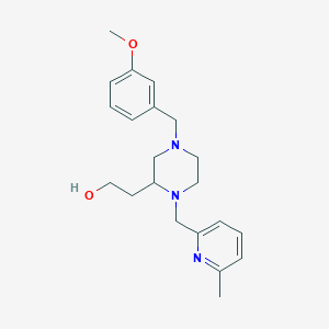 molecular formula C21H29N3O2 B6086697 2-{4-(3-methoxybenzyl)-1-[(6-methyl-2-pyridinyl)methyl]-2-piperazinyl}ethanol 