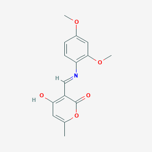 molecular formula C15H15NO5 B6086707 3-{[(2,4-dimethoxyphenyl)amino]methylene}-6-methyl-2H-pyran-2,4(3H)-dione 