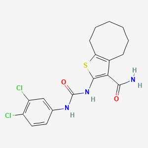 molecular formula C18H19Cl2N3O2S B6086758 2-({[(3,4-dichlorophenyl)amino]carbonyl}amino)-4,5,6,7,8,9-hexahydrocycloocta[b]thiophene-3-carboxamide 