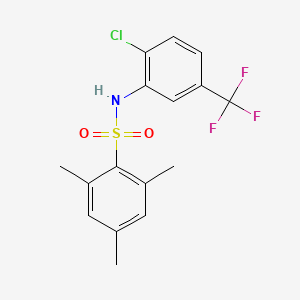 molecular formula C16H15ClF3NO2S B6086760 N-[2-chloro-5-(trifluoromethyl)phenyl]-2,4,6-trimethylbenzenesulfonamide 