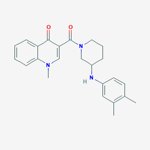 molecular formula C24H27N3O2 B6086781 3-({3-[(3,4-dimethylphenyl)amino]-1-piperidinyl}carbonyl)-1-methyl-4(1H)-quinolinone 