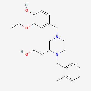 molecular formula C23H32N2O3 B6086826 2-ethoxy-4-{[3-(2-hydroxyethyl)-4-(2-methylbenzyl)-1-piperazinyl]methyl}phenol 