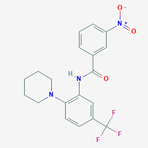 molecular formula C19H18F3N3O3 B6086864 3-nitro-N-[2-(1-piperidinyl)-5-(trifluoromethyl)phenyl]benzamide 