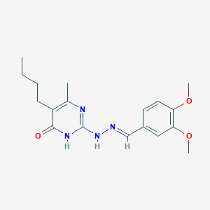 molecular formula C18H24N4O3 B6086874 3,4-dimethoxybenzaldehyde (5-butyl-4-hydroxy-6-methyl-2-pyrimidinyl)hydrazone 