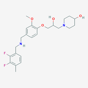 molecular formula C24H32F2N2O4 B6086879 1-[3-(4-{[(2,3-difluoro-4-methylbenzyl)amino]methyl}-2-methoxyphenoxy)-2-hydroxypropyl]-4-piperidinol 