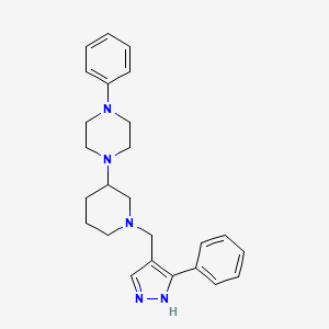 molecular formula C25H31N5 B6086900 1-phenyl-4-{1-[(3-phenyl-1H-pyrazol-4-yl)methyl]-3-piperidinyl}piperazine 