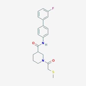 molecular formula C21H23FN2O2S B6086903 N-(3'-fluoro-4-biphenylyl)-1-[(methylthio)acetyl]-3-piperidinecarboxamide 