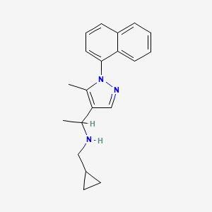 molecular formula C20H23N3 B6086905 (cyclopropylmethyl){1-[5-methyl-1-(1-naphthyl)-1H-pyrazol-4-yl]ethyl}amine 