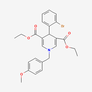 molecular formula C25H26BrNO5 B6086919 diethyl 4-(2-bromophenyl)-1-(4-methoxybenzyl)-1,4-dihydro-3,5-pyridinedicarboxylate 