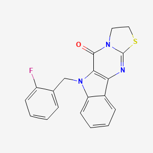 6-(2-fluorobenzyl)-2,3-dihydro[1,3]thiazolo[3',2':1,2]pyrimido[5,4-b]indol-5(6H)-one