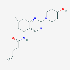 molecular formula C20H30N4O2 B6086931 N-[2-(4-hydroxy-1-piperidinyl)-7,7-dimethyl-5,6,7,8-tetrahydro-5-quinazolinyl]-4-pentenamide 