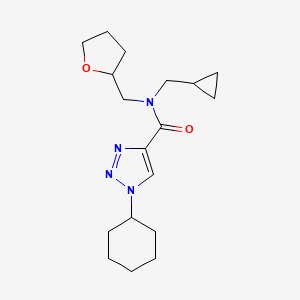 molecular formula C18H28N4O2 B6086946 1-cyclohexyl-N-(cyclopropylmethyl)-N-(tetrahydro-2-furanylmethyl)-1H-1,2,3-triazole-4-carboxamide 