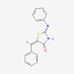 molecular formula C16H12N2OS B6086947 5-苯并次亚甲基-2-(苯亚氨基)-1,3-噻唑烷-4-酮 