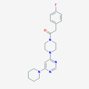 molecular formula C21H26FN5O B6086982 4-{4-[(4-fluorophenyl)acetyl]-1-piperazinyl}-6-(1-piperidinyl)pyrimidine 