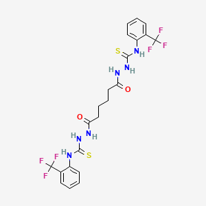 molecular formula C22H22F6N6O2S2 B6086999 2,2'-(1,6-dioxo-1,6-hexanediyl)bis{N-[2-(trifluoromethyl)phenyl]hydrazinecarbothioamide} 