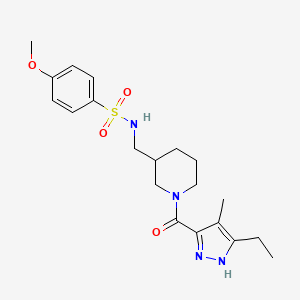 molecular formula C20H28N4O4S B6087007 N-({1-[(3-ethyl-4-methyl-1H-pyrazol-5-yl)carbonyl]-3-piperidinyl}methyl)-4-methoxybenzenesulfonamide 