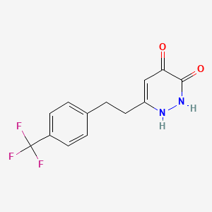 molecular formula C13H11F3N2O2 B608702 4-羟基-6-{2-[4-(三氟甲基)苯基]乙基}嘧啶并[3(2H)-酮 CAS No. 1425511-32-5