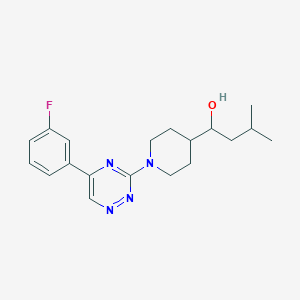 molecular formula C19H25FN4O B6087024 1-{1-[5-(3-fluorophenyl)-1,2,4-triazin-3-yl]-4-piperidinyl}-3-methyl-1-butanol 