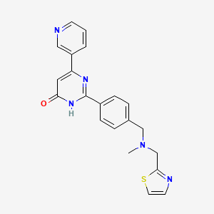 2-(4-{[methyl(1,3-thiazol-2-ylmethyl)amino]methyl}phenyl)-6-(3-pyridinyl)-4(3H)-pyrimidinone