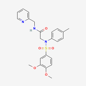 molecular formula C23H25N3O5S B6087042 N~2~-[(3,4-dimethoxyphenyl)sulfonyl]-N~2~-(4-methylphenyl)-N~1~-(2-pyridinylmethyl)glycinamide 