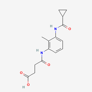 molecular formula C15H18N2O4 B6087059 4-({3-[(cyclopropylcarbonyl)amino]-2-methylphenyl}amino)-4-oxobutanoic acid 