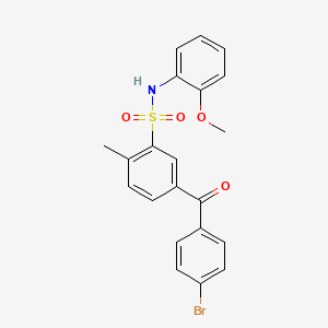 molecular formula C21H18BrNO4S B6087076 5-(4-bromobenzoyl)-N-(2-methoxyphenyl)-2-methylbenzenesulfonamide 