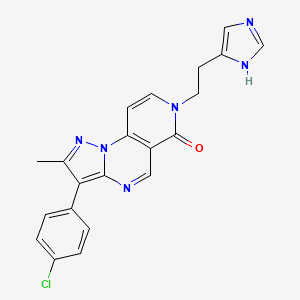 molecular formula C21H17ClN6O B6087080 3-(4-chlorophenyl)-7-[2-(1H-imidazol-5-yl)ethyl]-2-methylpyrazolo[1,5-a]pyrido[3,4-e]pyrimidin-6(7H)-one 