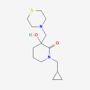 molecular formula C14H24N2O2S B6087086 1-(cyclopropylmethyl)-3-hydroxy-3-(4-thiomorpholinylmethyl)-2-piperidinone 