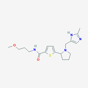 molecular formula C18H26N4O2S B6087092 N-(3-methoxypropyl)-5-{1-[(2-methyl-1H-imidazol-4-yl)methyl]-2-pyrrolidinyl}-2-thiophenecarboxamide 