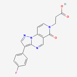 molecular formula C18H13FN4O3 B6087114 3-[3-(4-fluorophenyl)-6-oxopyrazolo[1,5-a]pyrido[3,4-e]pyrimidin-7(6H)-yl]propanoic acid 