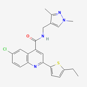 molecular formula C22H21ClN4OS B6087125 6-chloro-N-[(1,3-dimethyl-1H-pyrazol-4-yl)methyl]-2-(5-ethyl-2-thienyl)-4-quinolinecarboxamide 