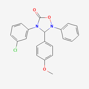 molecular formula C21H17ClN2O3 B6087129 4-(3-chlorophenyl)-3-(4-methoxyphenyl)-2-phenyl-1,2,4-oxadiazolidin-5-one 