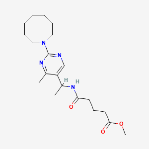 molecular formula C20H32N4O3 B6087136 methyl 5-({1-[2-(1-azocanyl)-4-methyl-5-pyrimidinyl]ethyl}amino)-5-oxopentanoate 