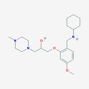 molecular formula C22H37N3O3 B6087137 1-{2-[(cyclohexylamino)methyl]-5-methoxyphenoxy}-3-(4-methyl-1-piperazinyl)-2-propanol 