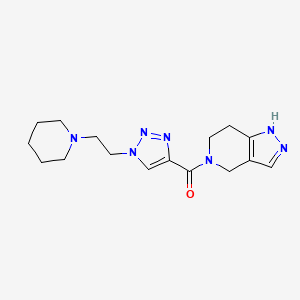 molecular formula C16H23N7O B6087146 5-({1-[2-(1-piperidinyl)ethyl]-1H-1,2,3-triazol-4-yl}carbonyl)-4,5,6,7-tetrahydro-1H-pyrazolo[4,3-c]pyridine 
