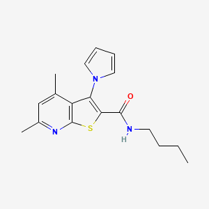 molecular formula C18H21N3OS B6087165 N-butyl-4,6-dimethyl-3-(1H-pyrrol-1-yl)thieno[2,3-b]pyridine-2-carboxamide 