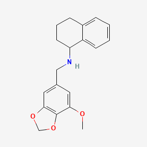 molecular formula C19H21NO3 B6087180 N-[(7-methoxy-1,3-benzodioxol-5-yl)methyl]-1,2,3,4-tetrahydro-1-naphthalenamine 