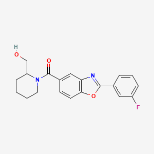 molecular formula C20H19FN2O3 B6087217 (1-{[2-(3-fluorophenyl)-1,3-benzoxazol-5-yl]carbonyl}-2-piperidinyl)methanol 
