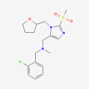 molecular formula C18H24ClN3O3S B6087219 (2-chlorobenzyl)methyl{[2-(methylsulfonyl)-1-(tetrahydro-2-furanylmethyl)-1H-imidazol-5-yl]methyl}amine 