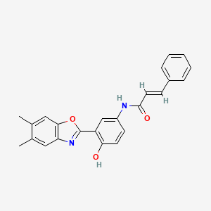 molecular formula C24H20N2O3 B6087225 N-[3-(5,6-dimethyl-1,3-benzoxazol-2-yl)-4-hydroxyphenyl]-3-phenylacrylamide 