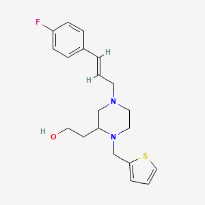 molecular formula C20H25FN2OS B6087269 2-[4-[(2E)-3-(4-fluorophenyl)-2-propen-1-yl]-1-(2-thienylmethyl)-2-piperazinyl]ethanol 