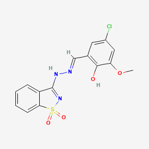 molecular formula C15H12ClN3O4S B6087277 5-chloro-2-hydroxy-3-methoxybenzaldehyde (1,1-dioxido-1,2-benzisothiazol-3-yl)hydrazone 
