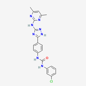 molecular formula C21H19ClN8O B6087316 N-(3-chlorophenyl)-N'-(4-{3-[(4,6-dimethyl-2-pyrimidinyl)amino]-1H-1,2,4-triazol-5-yl}phenyl)urea 