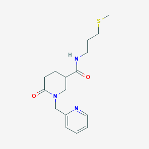 molecular formula C16H23N3O2S B6087360 N-[3-(methylthio)propyl]-6-oxo-1-(2-pyridinylmethyl)-3-piperidinecarboxamide 