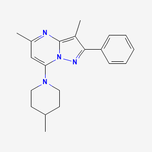 molecular formula C20H24N4 B6087380 3,5-dimethyl-7-(4-methyl-1-piperidinyl)-2-phenylpyrazolo[1,5-a]pyrimidine 