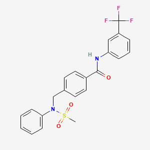 molecular formula C22H19F3N2O3S B6087427 4-{[(methylsulfonyl)(phenyl)amino]methyl}-N-[3-(trifluoromethyl)phenyl]benzamide CAS No. 5743-24-8