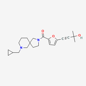 molecular formula C22H30N2O3 B6087433 4-(5-{[7-(cyclopropylmethyl)-2,7-diazaspiro[4.5]dec-2-yl]carbonyl}-2-furyl)-2-methyl-3-butyn-2-ol 