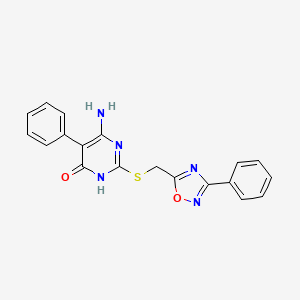 molecular formula C19H15N5O2S B6087457 6-amino-5-phenyl-2-{[(3-phenyl-1,2,4-oxadiazol-5-yl)methyl]thio}-4(3H)-pyrimidinone 