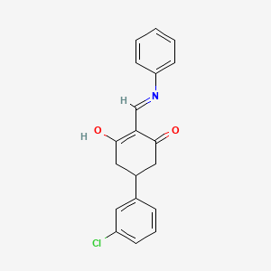 molecular formula C19H16ClNO2 B6087471 2-(anilinomethylene)-5-(3-chlorophenyl)-1,3-cyclohexanedione 